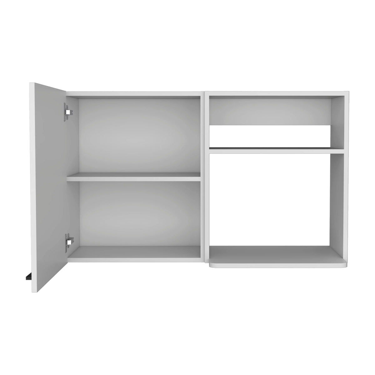 White 2 Stackable Wall-Mounted Storage Cabinet with 2 Side Shelf J973691