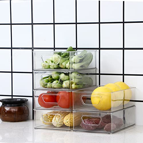 2 Pack Clear Plastic Stackable Storage Bin L220