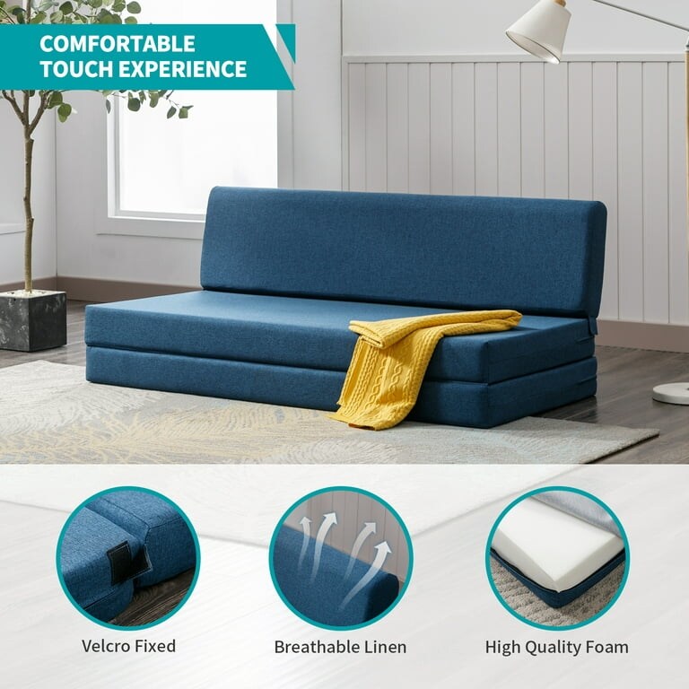 Blue Folding Sofa Bed Q4083
