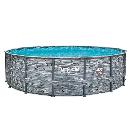 14' x 42" Round Frame Above Ground Swimming Pool Set with Filter Pump, Ladder, and Pool Cover D91007