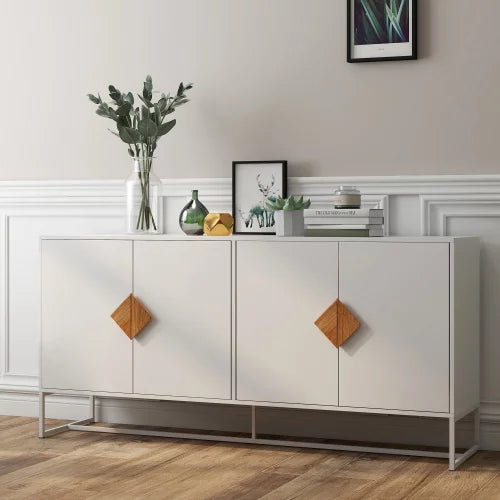 White Storage Sideboard Cabinet with 4 Doors A3188