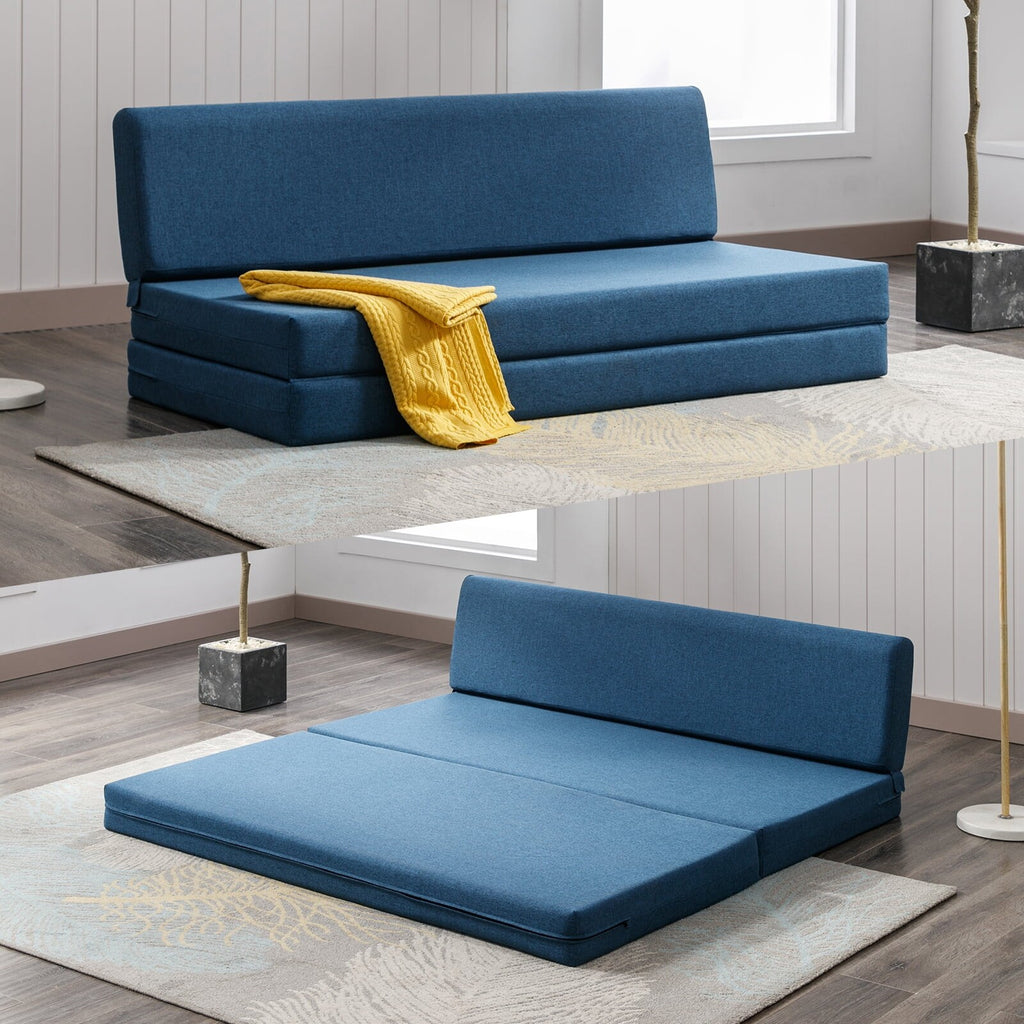 Blue Folding Sofa Bed Q4083