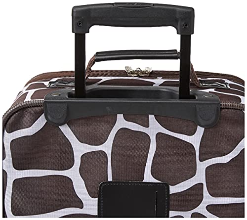 Expandable Softside Upright Luggage Set, Black and White, 2-Piece (14/19) B3202