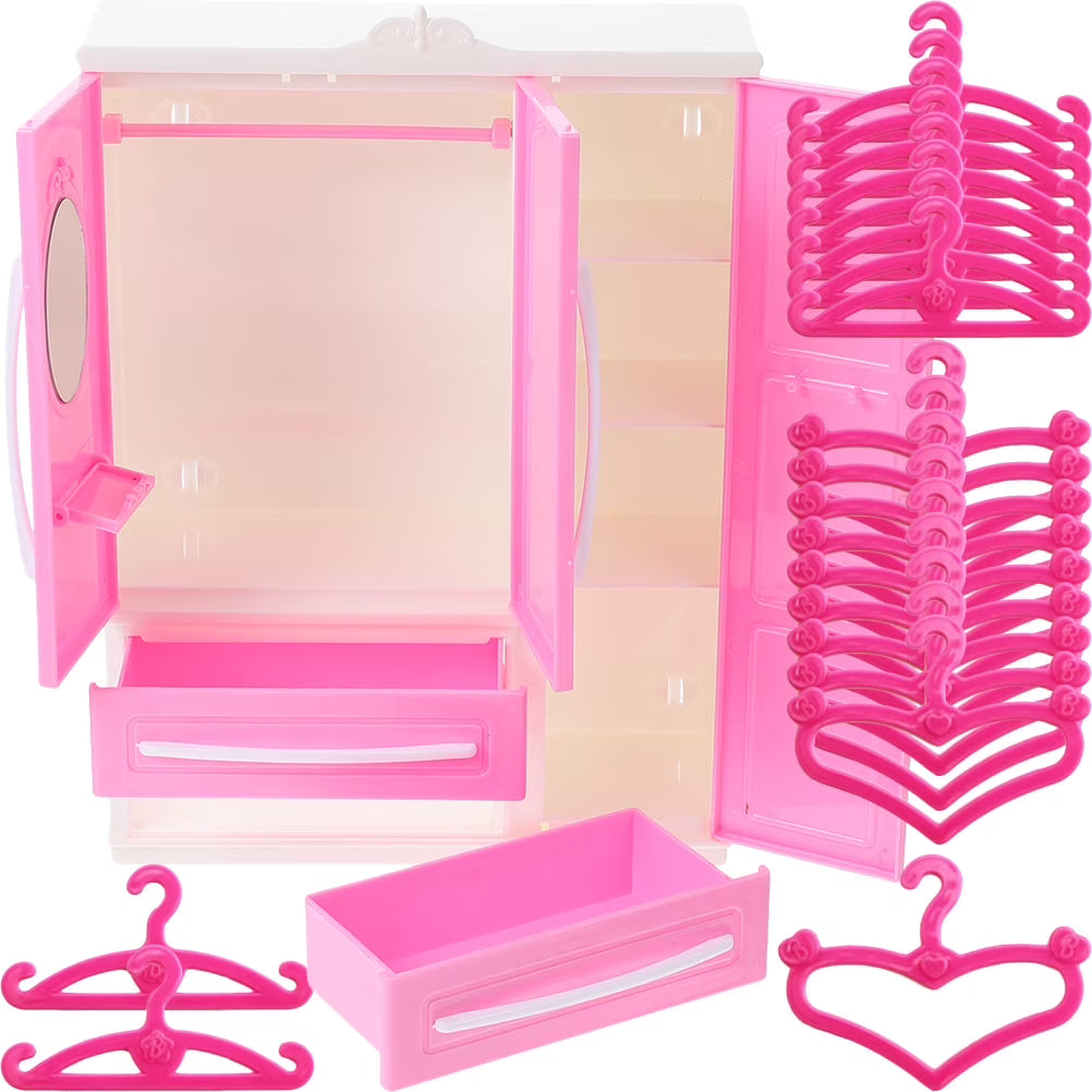 Miniature Doll Clothes Wardrobe Storage Closet F514962