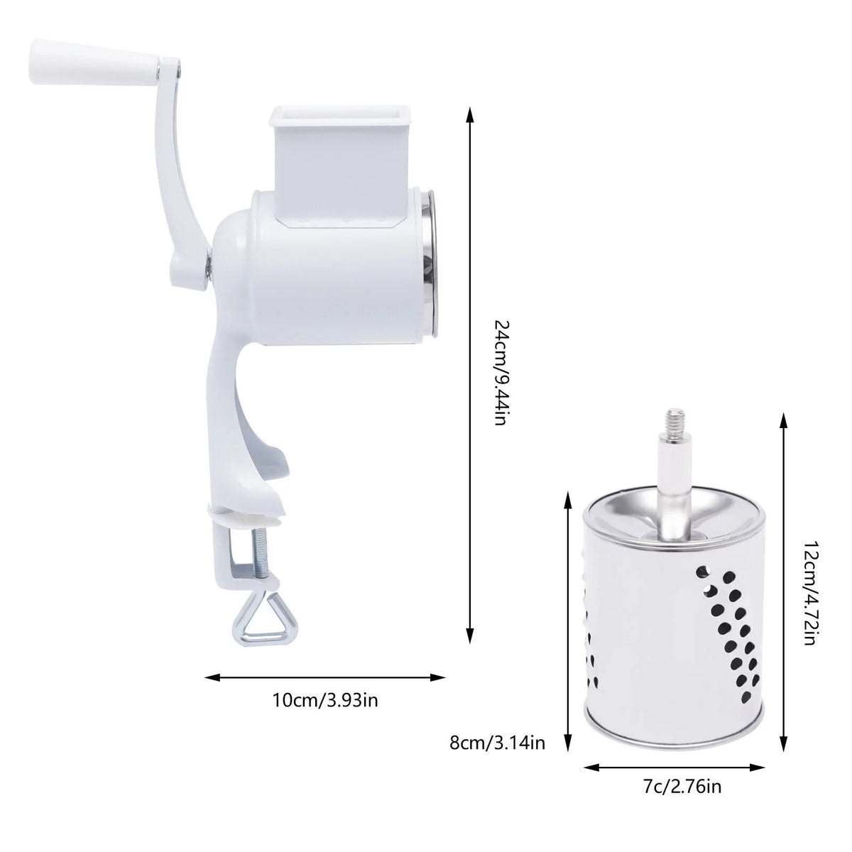 Manual Rotary Cheese Grater with 5 Blades W360175