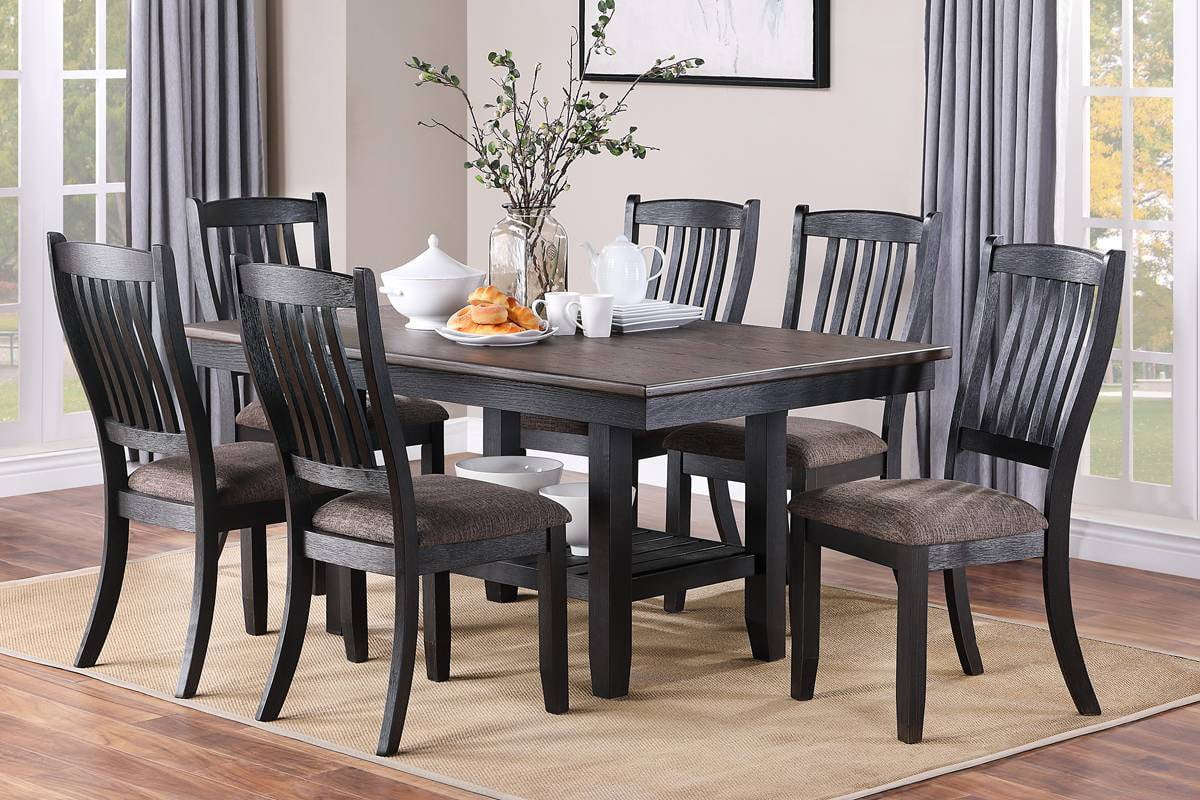 7pc Dining Table and 6 Side Chairs I949