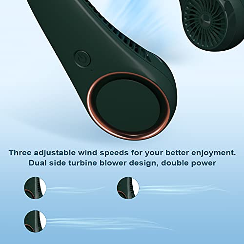 Portable Rechargeable Bladeless Neck Fan 3 Speed 4000 mAh White Q955758
