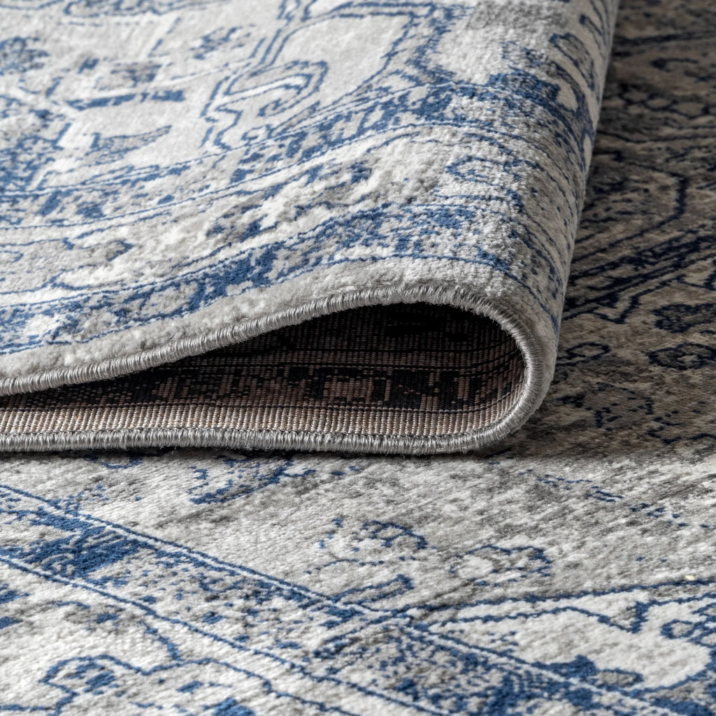 Light Grey/Navy 4 ft. x 6 ft. Area Rug A6666