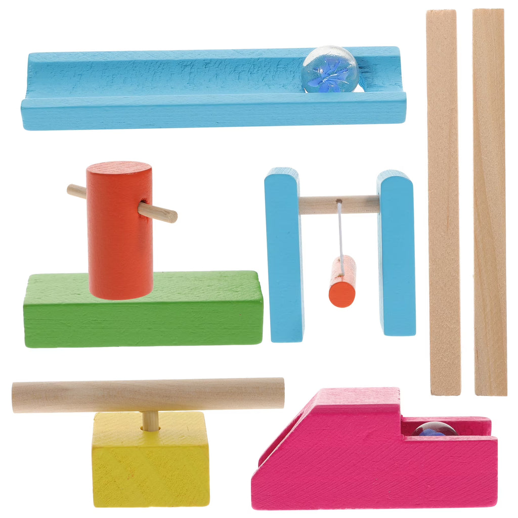 1 Set of Wooden Dominoes Blocks Building Toy X471090