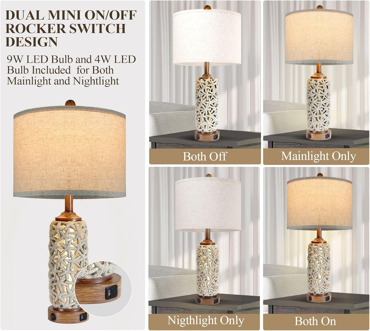 26.5'' Tall Table Lamp with Dual USB Port H25246