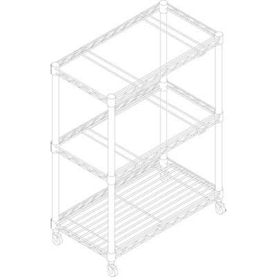 Black 2 Tier Rolling File Cart L59613