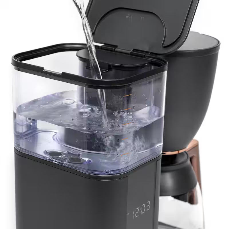 10 Cup Matte Black Drip Coffee Maker with Glass Carafe S205469