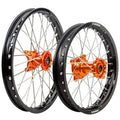 Black Rim Silver Spoke Orange Hub Front and Rear Wheel L24821
