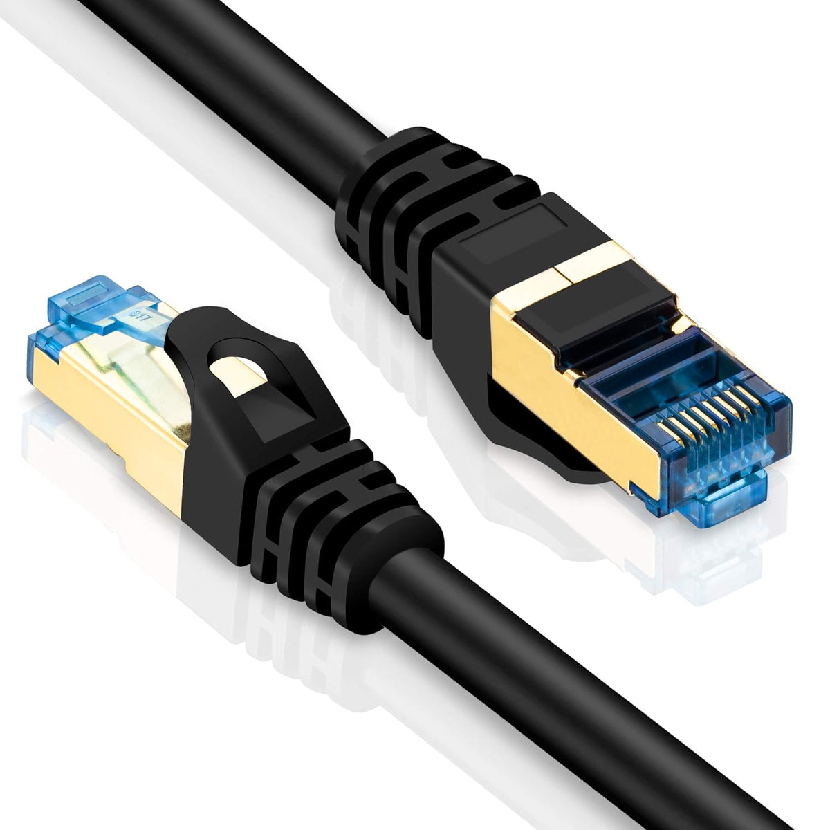 Outdoor Cat 7 Ethernet Cable 150 ft Double Shielded SSTP 10Gbps 600MHz 26AWG Heavy-Duty Ethernet Patch Cable H3072