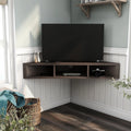46" Walnut Oak 3-Shelf Floating TV Stand F925225