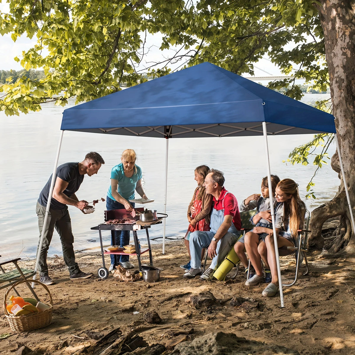 Blue/White Portable Waterproof Folding Tent P4811