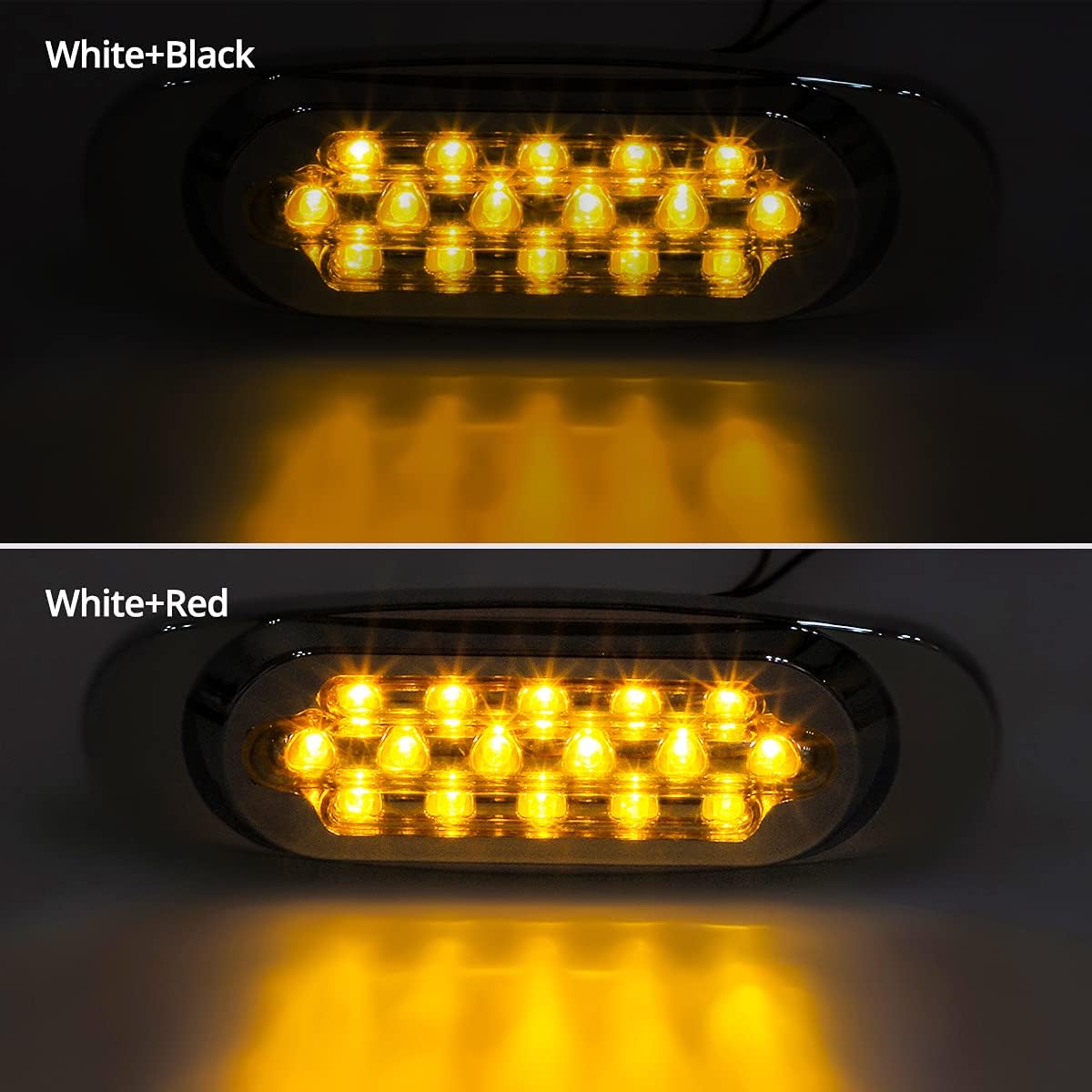 14Pcs 6.5" Inch Amber LED Side Marker Lights Surface Mount Turn Signals 12V Pack of 2 L2102