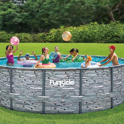 14' x 42" Round Frame Above Ground Swimming Pool Set with Filter Pump, Ladder, and Pool Cover D91007