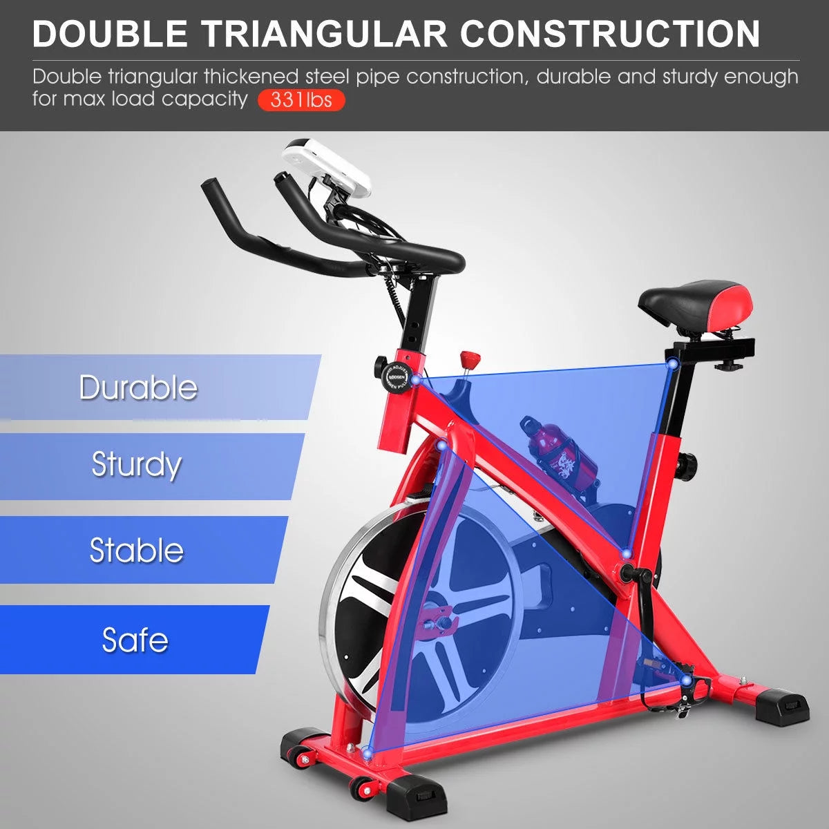 Adjustable Exercise Bike with 18lb Flywheel B603