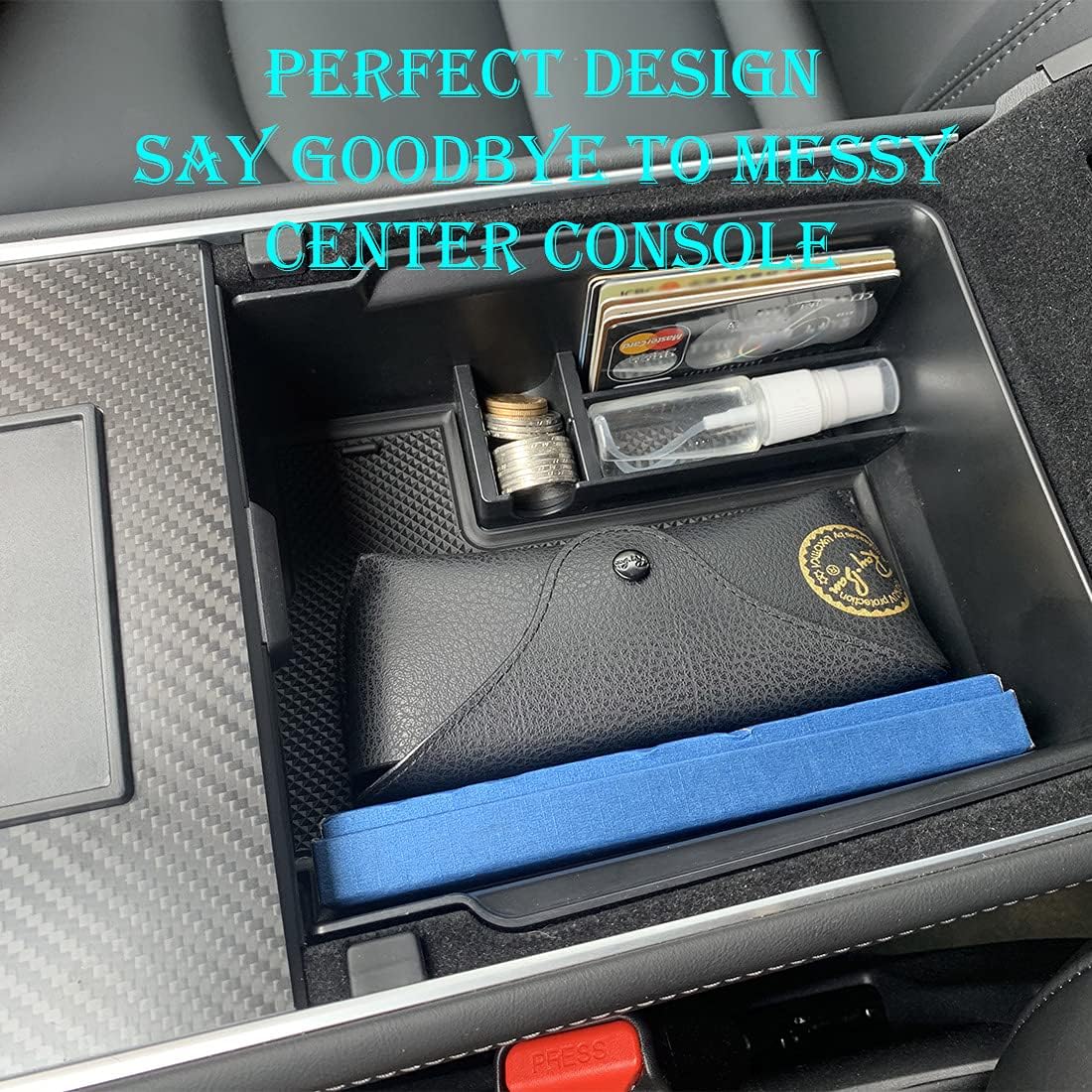 Center Console Organizer Tray Storage Box ABS Material 3PCS Pack of 2 J54510