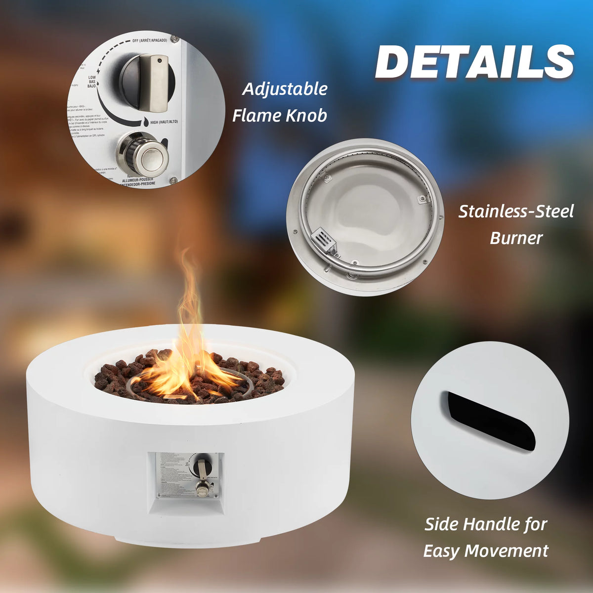 2-Piece Outdoor Propane Firepit Table Set N5278