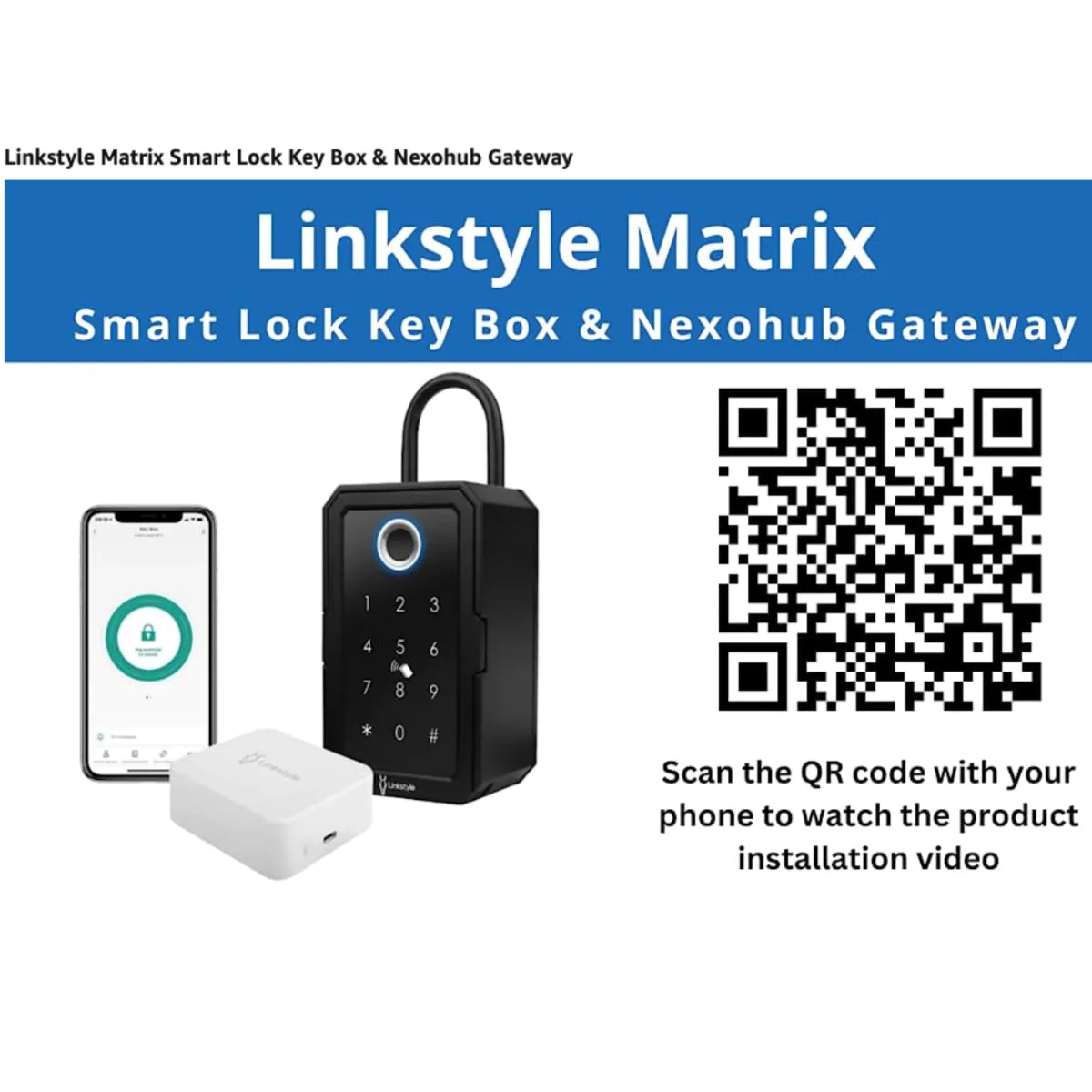 Key Lock Box with Wifi Hub, Wall Mount, 4 Lock Modes O803259
