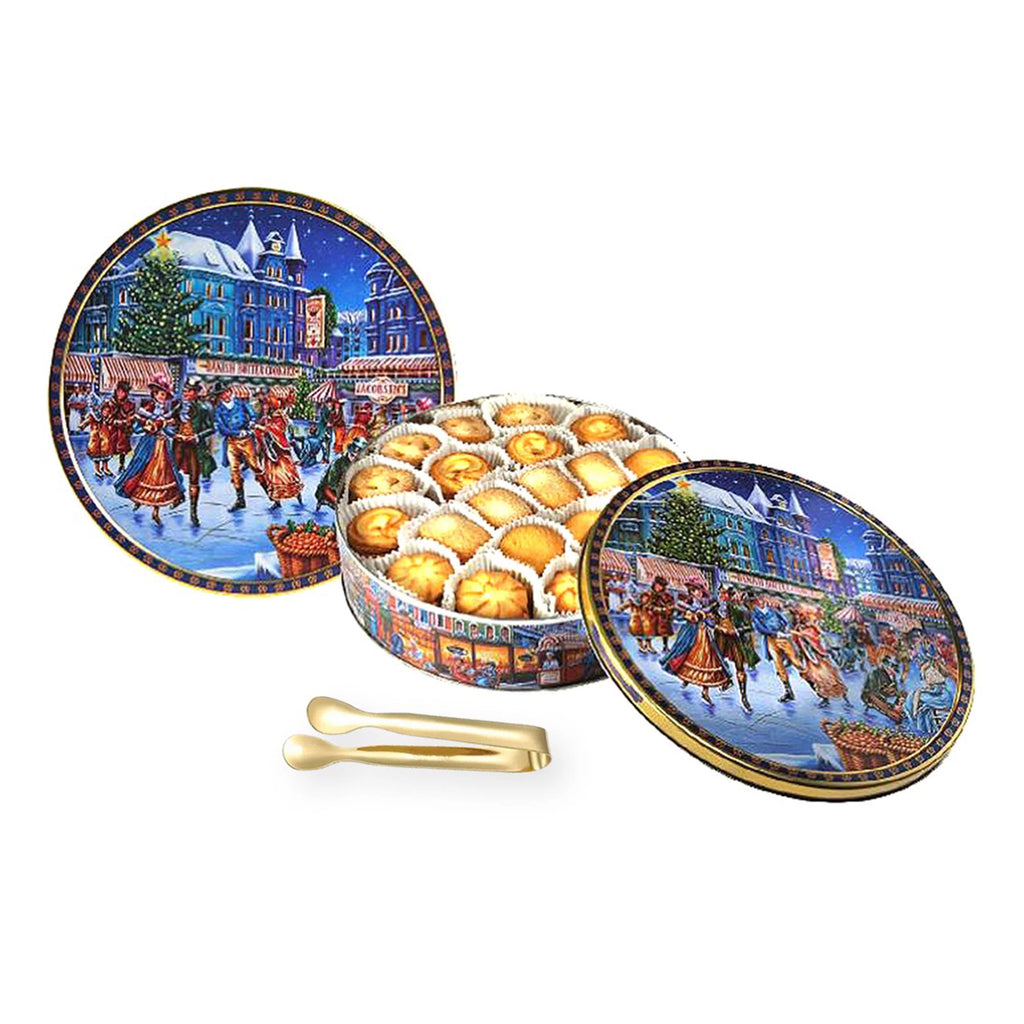 Danish Butter Cookies 24 Oz. with Gold Stainless Steel Tongs G251