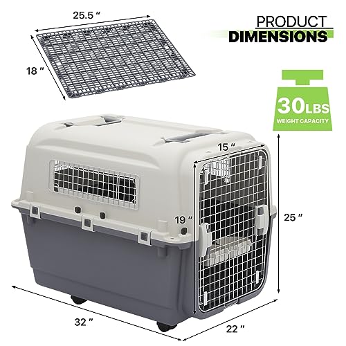 Plastic 22-Inch Hard-Sided 2-Door Top-Loading Pet Carrier Y449971
