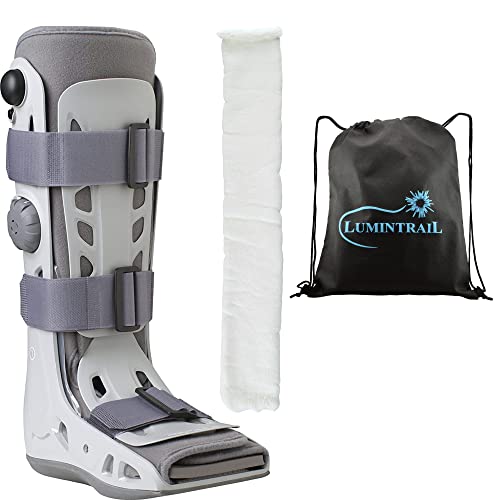 Medical Walking Boot with Air Cast Tube Stretch Boot Sock, Medium I101298