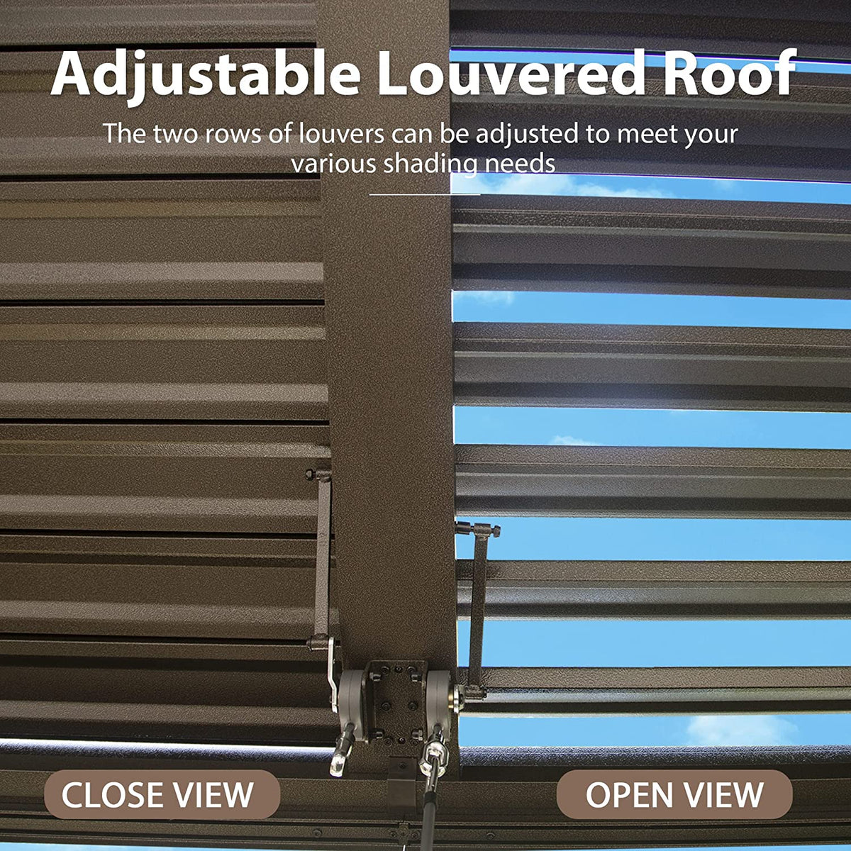 Louvered Pergola with Mosquito Netting B92836