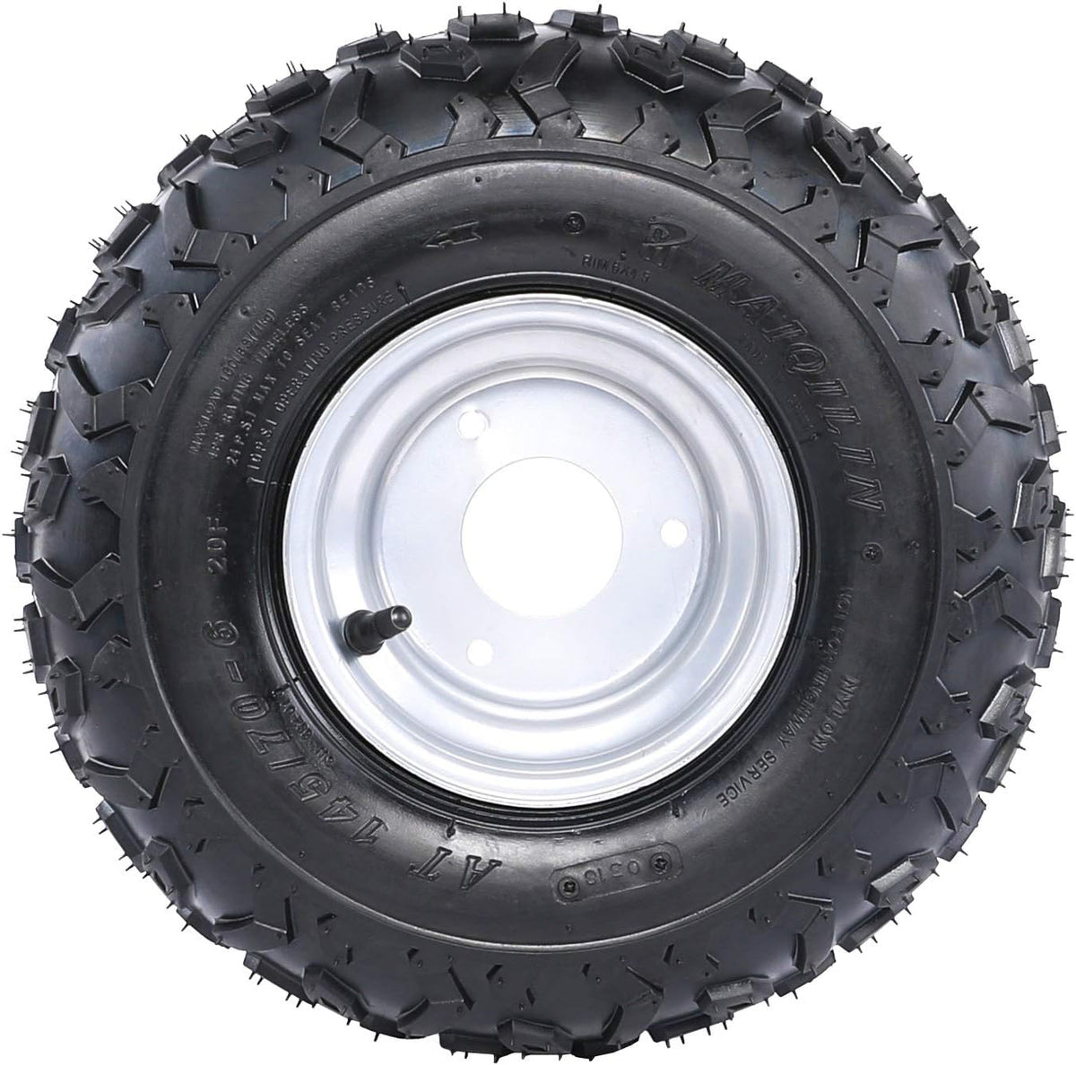 4PCS 145/70-6 Tubeless Wheel Tires with 6'' Rims for ATV Go Kart UTV Quad Bike L766