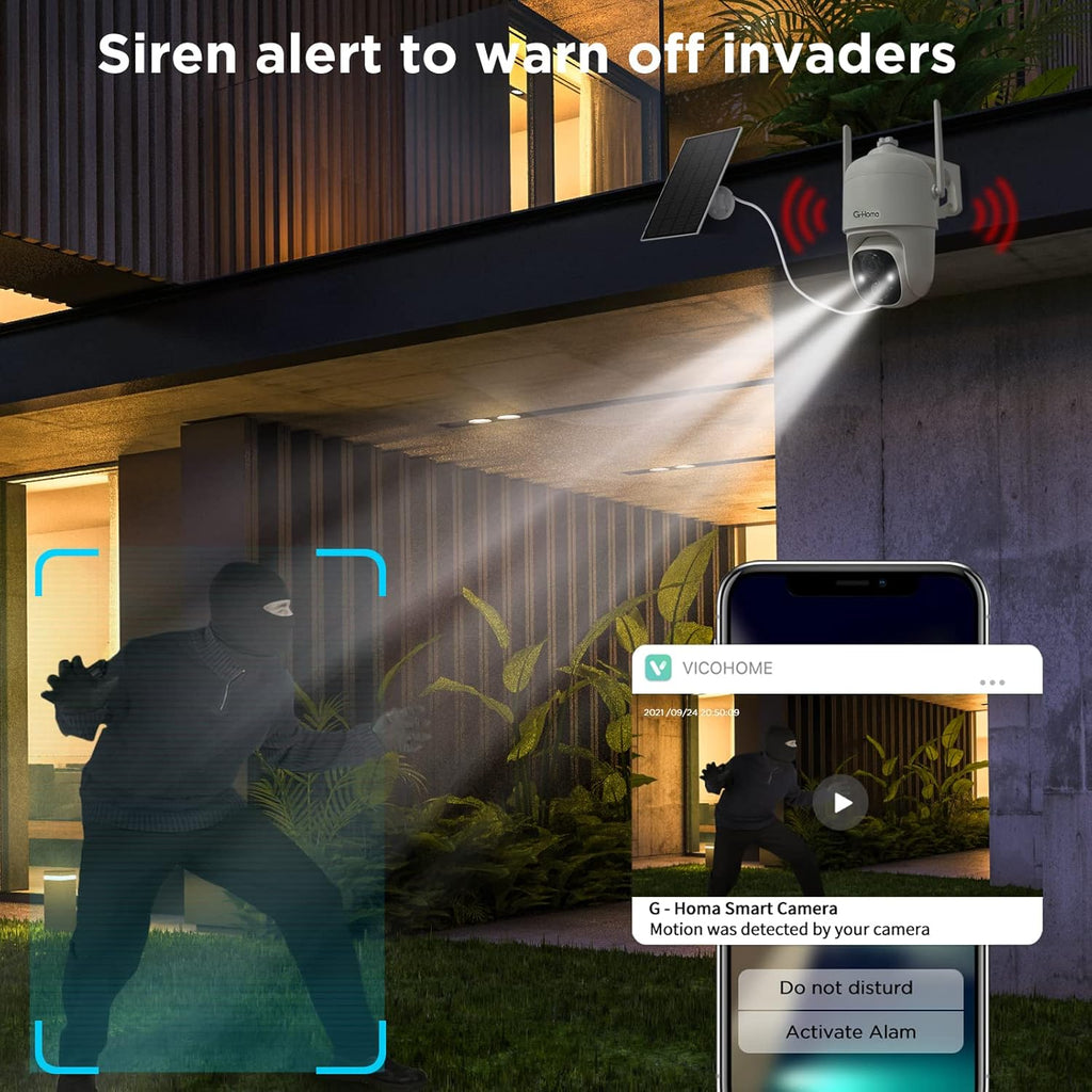 Solar Powered Wireless 360° PTZ Security Camera B50579