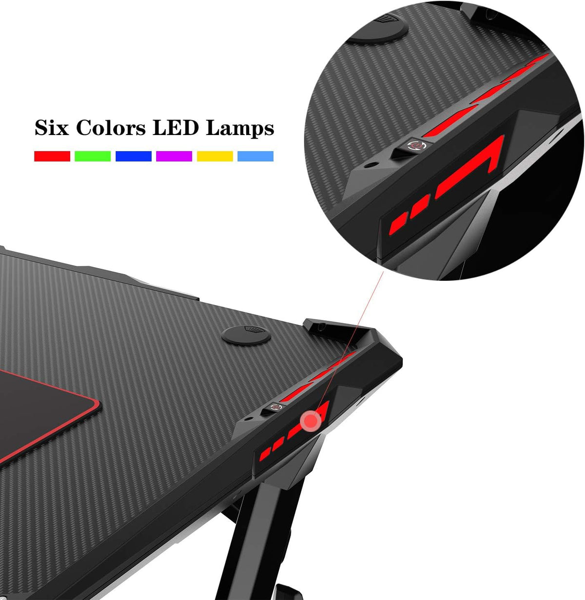 Gaming Style Desk with Cup Holder & Headphone Hook I76415