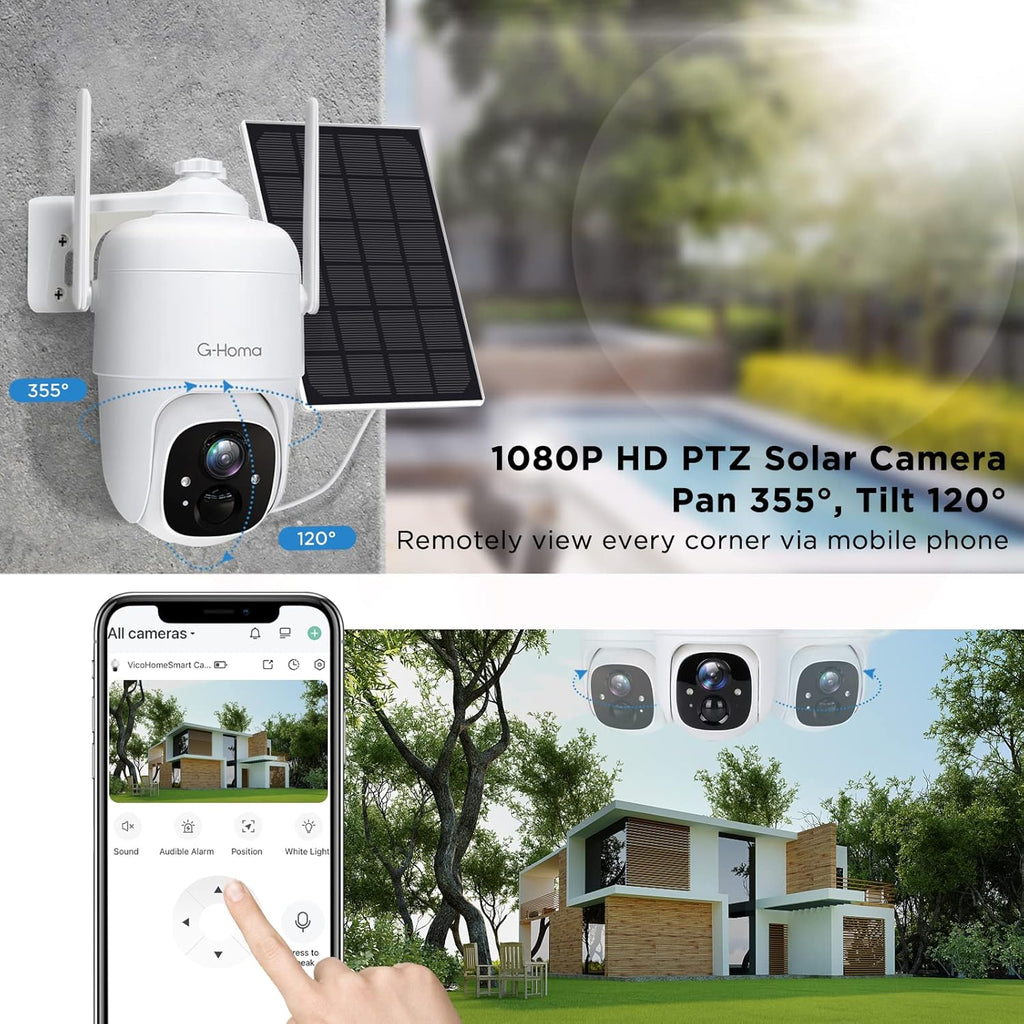 Solar Powered Wireless 360° PTZ Security Camera B50579