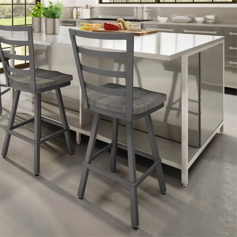 Gray Swivel Metal Counter Stool B982