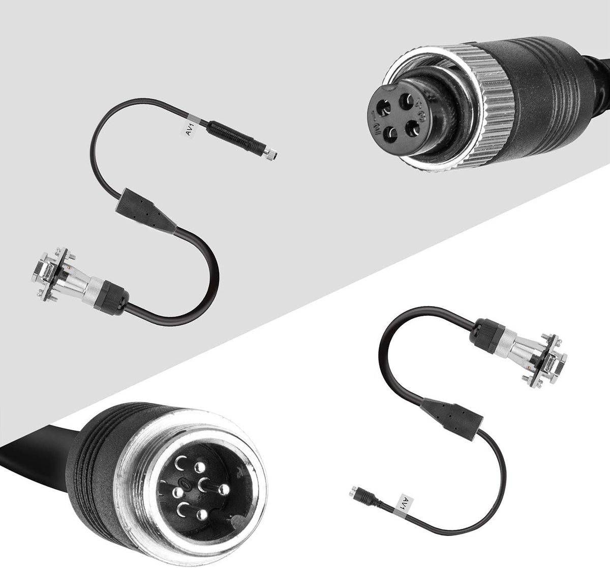 Heavy Duty Vehicle Coil Trailer Cable with 4 PIN AV Connector Disconnect Kit, Pack of 2 I540