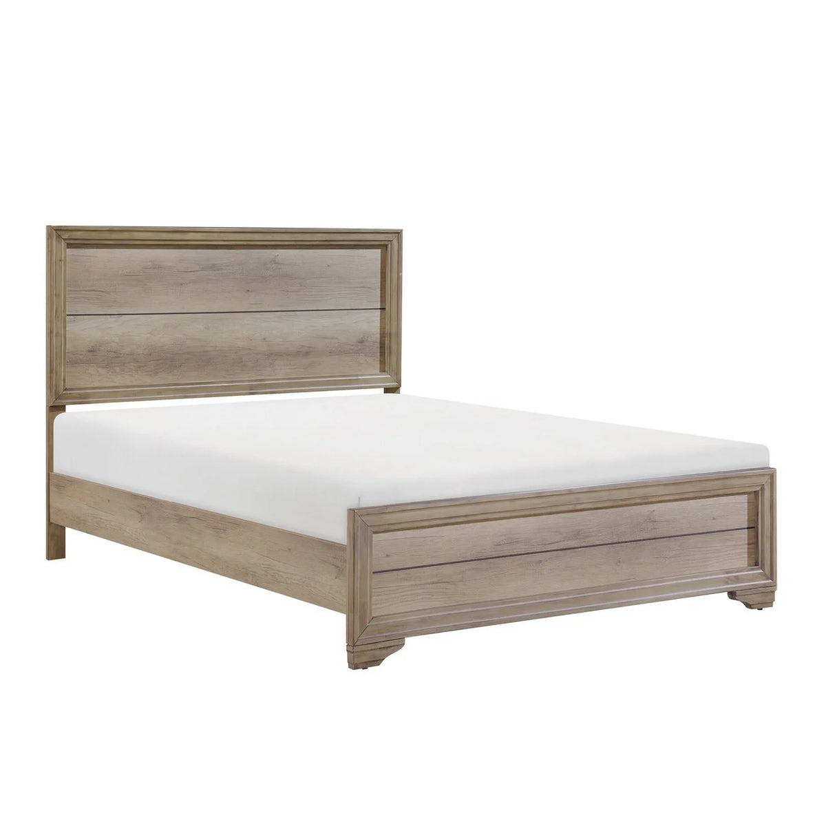 Queen Bed with Wood Panel Headboard M593