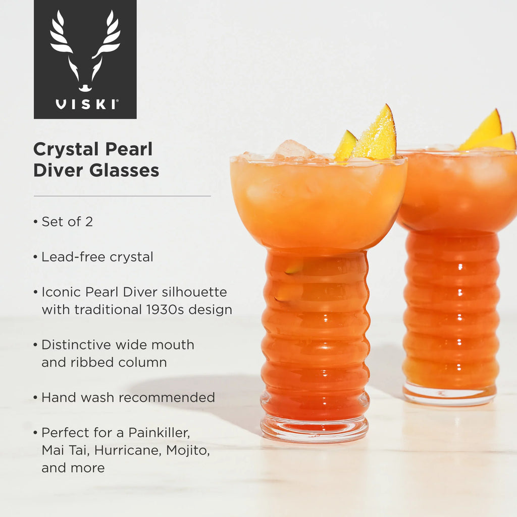Crystal Tiki Cocktail Glasses Y453