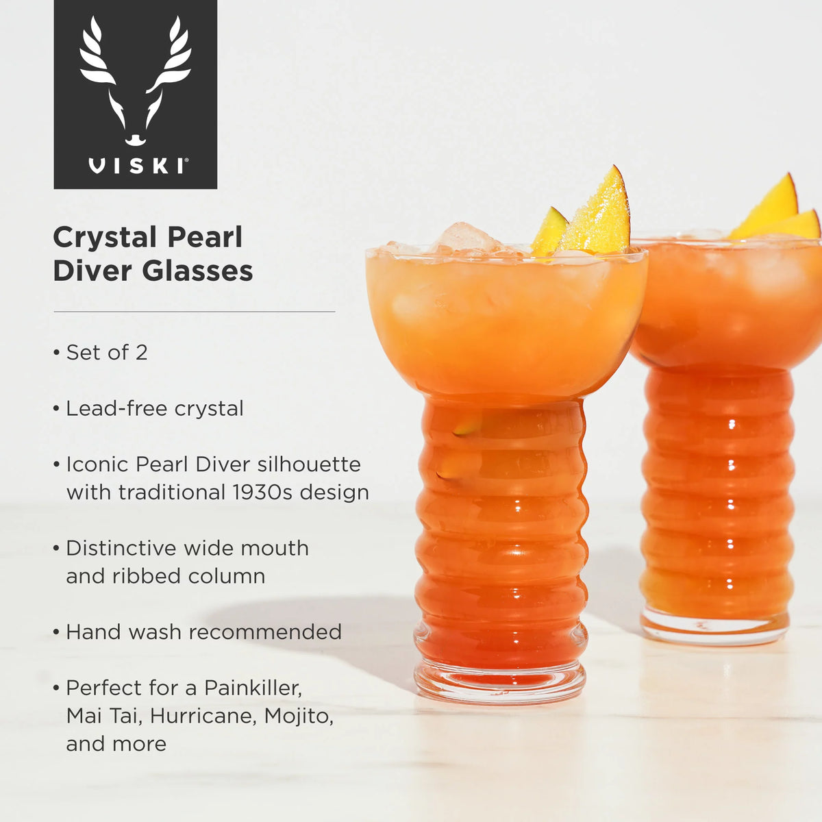 Crystal Tiki Cocktail Glasses Y453