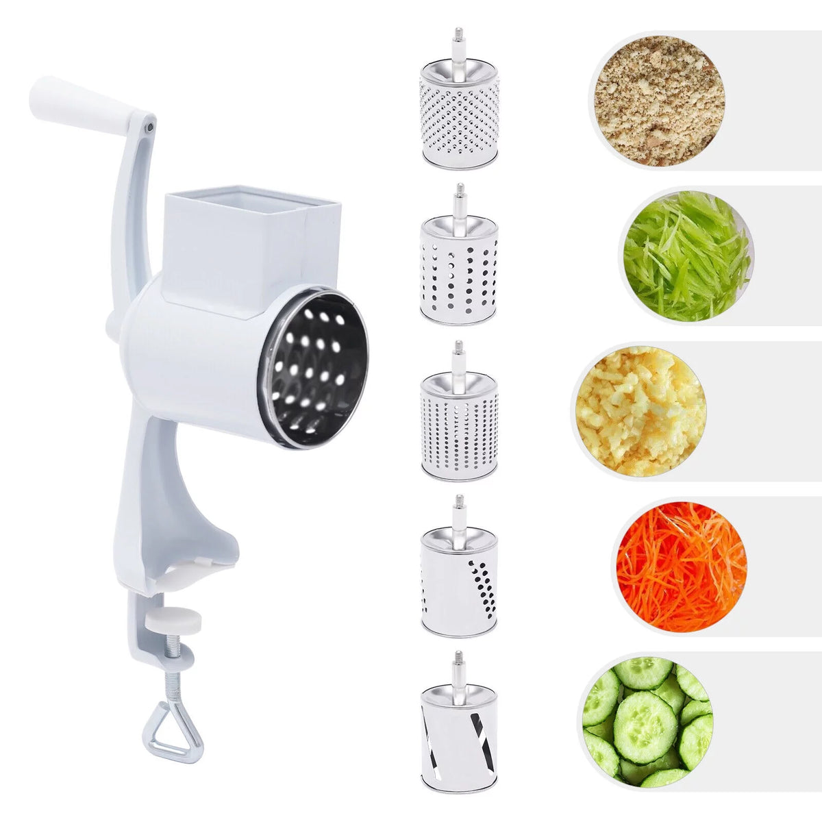 Manual Rotary Cheese Grater with 5 Blades W360175