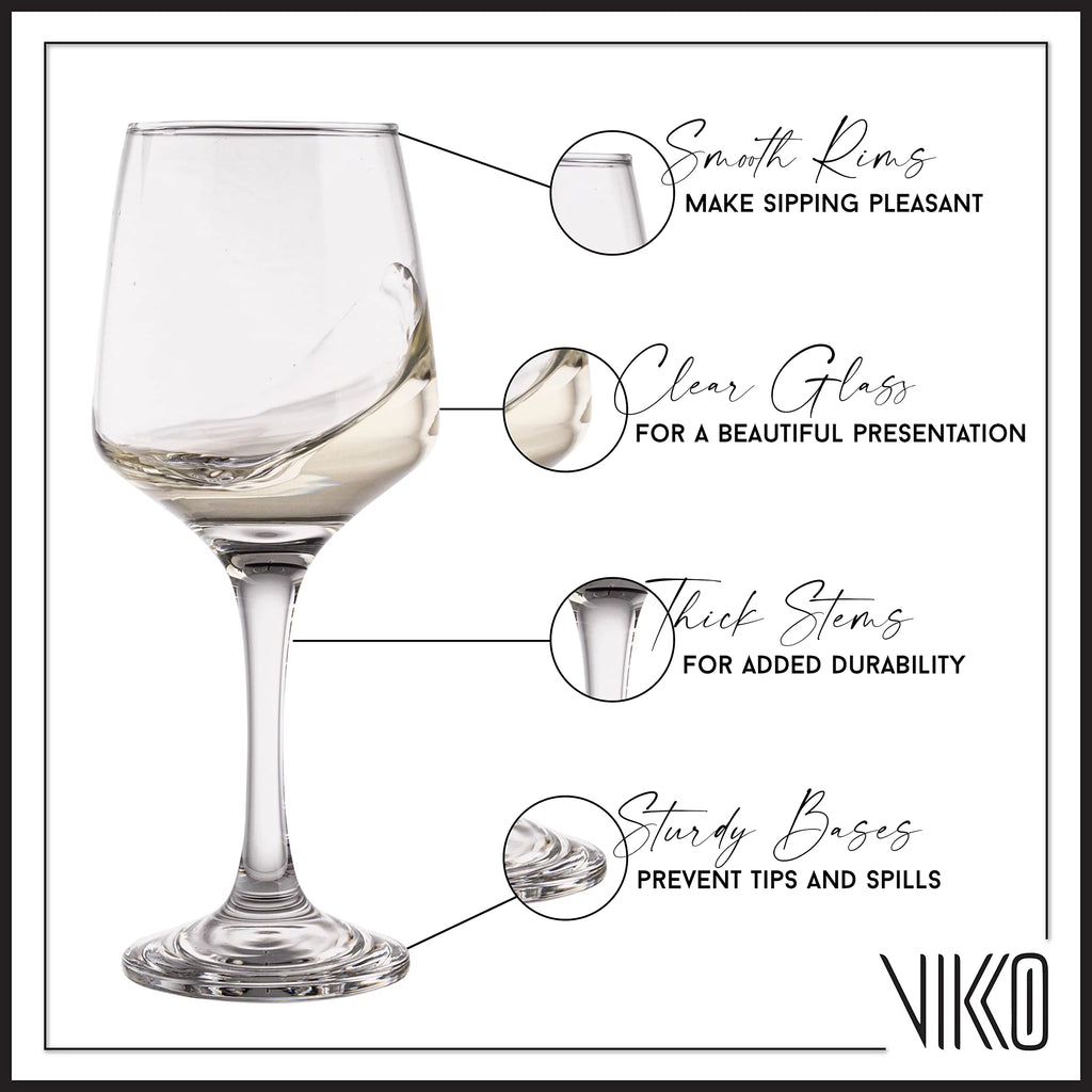 9.5 Ounce Clear Glass Wine Glasses Set of 6 N921134