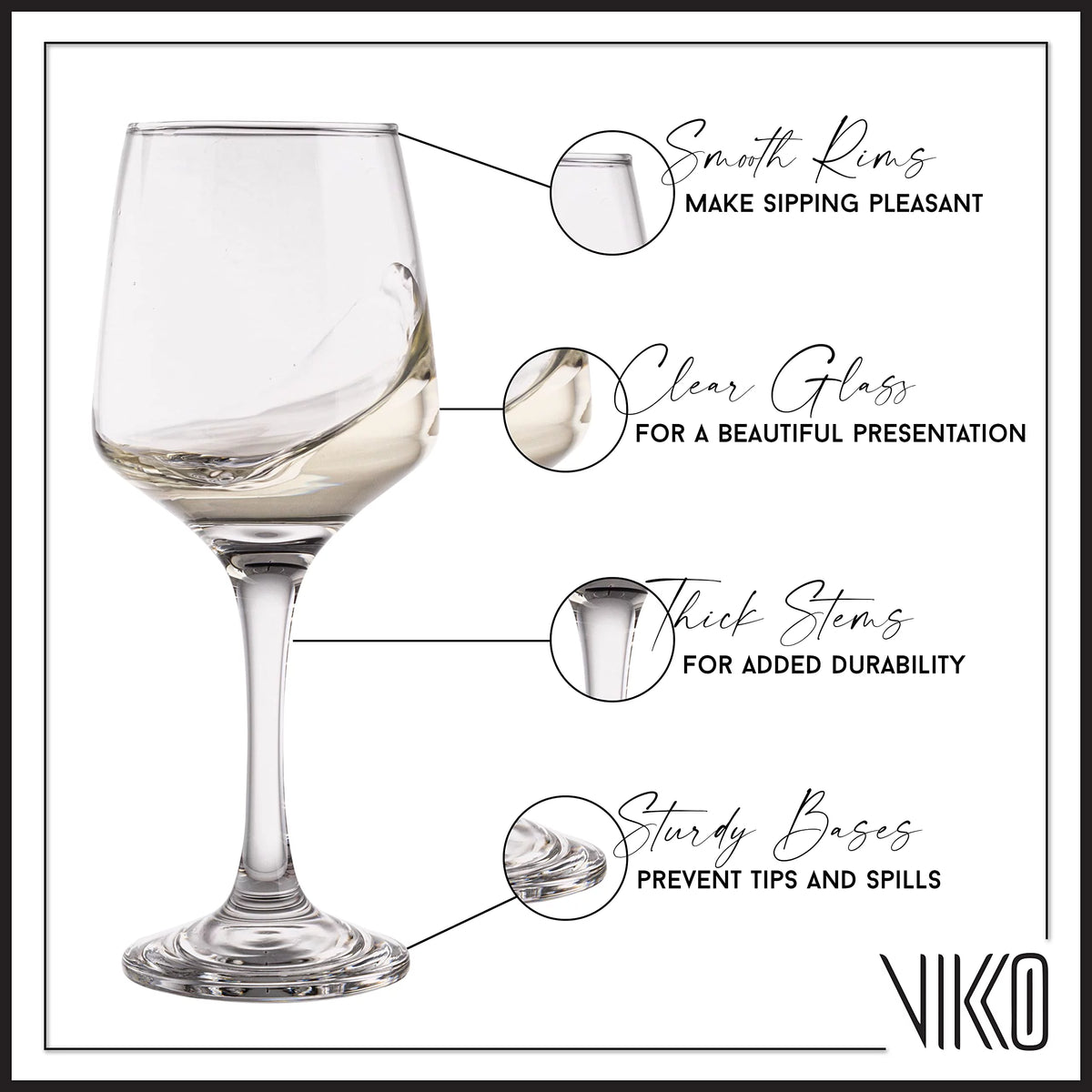 9.5 Ounce Clear Glass Wine Glasses Set of 6 N921134