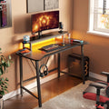 Black 50 Inch Gaming Desk with LED Lights A836