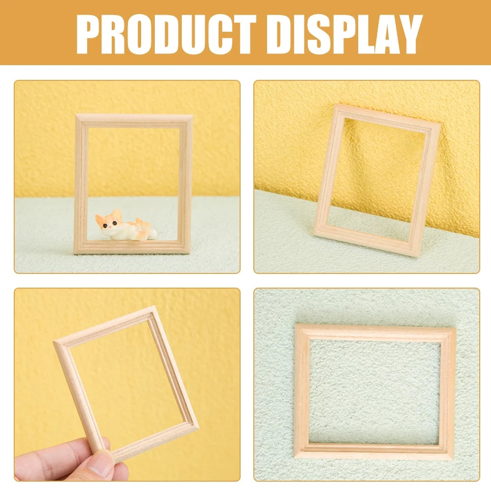 Wooden Miniature Photo Frames Dollhouse Decor J9487