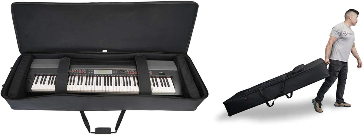 Rolling Bag 61 Slim Keyboard Case with Wheels and Large Pocket T720415