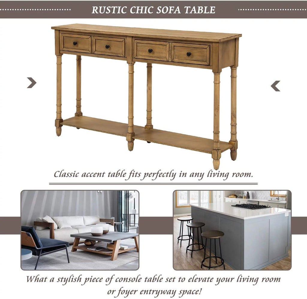 Console Table with Drawers and Shelf J950