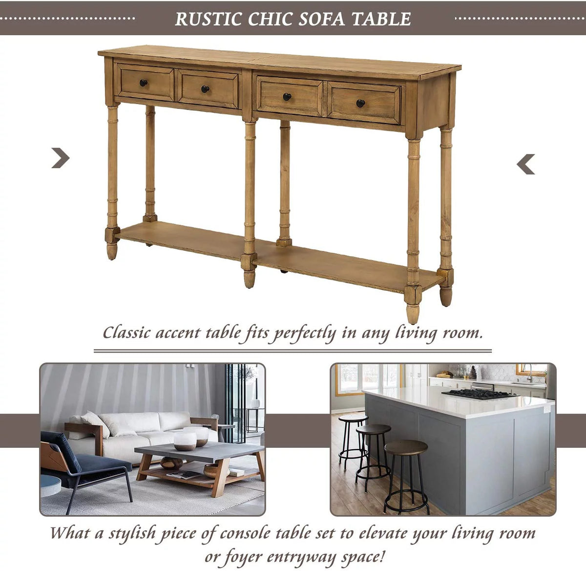 Console Table with Drawers and Shelf J950