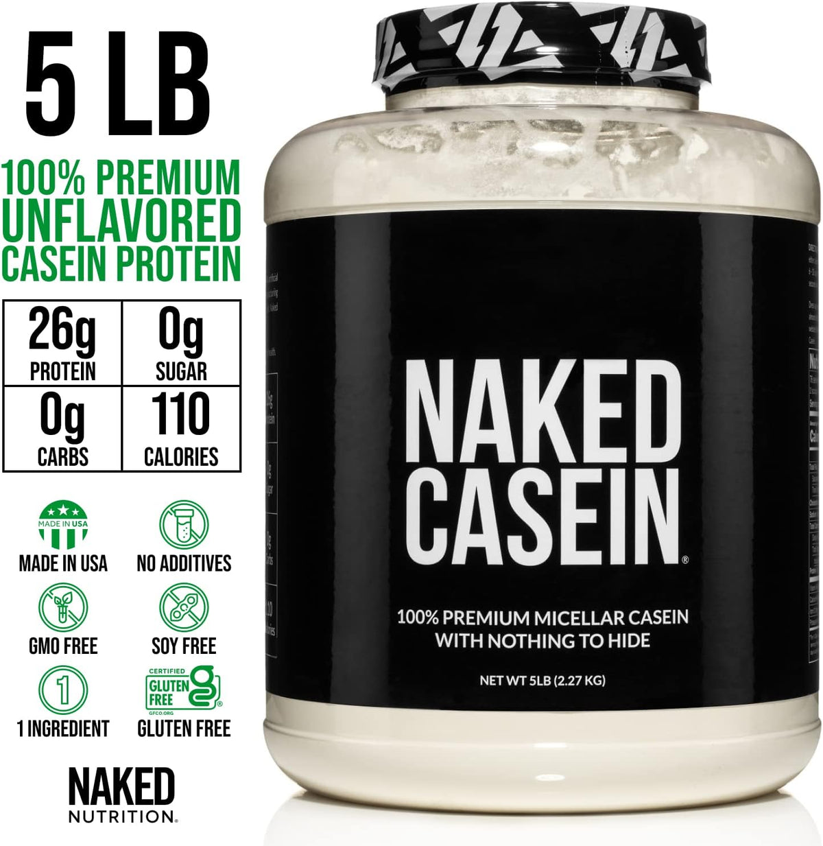 5LB Unflavored Whey and 5LB Unflavored Casein Protein Bundle T65929
