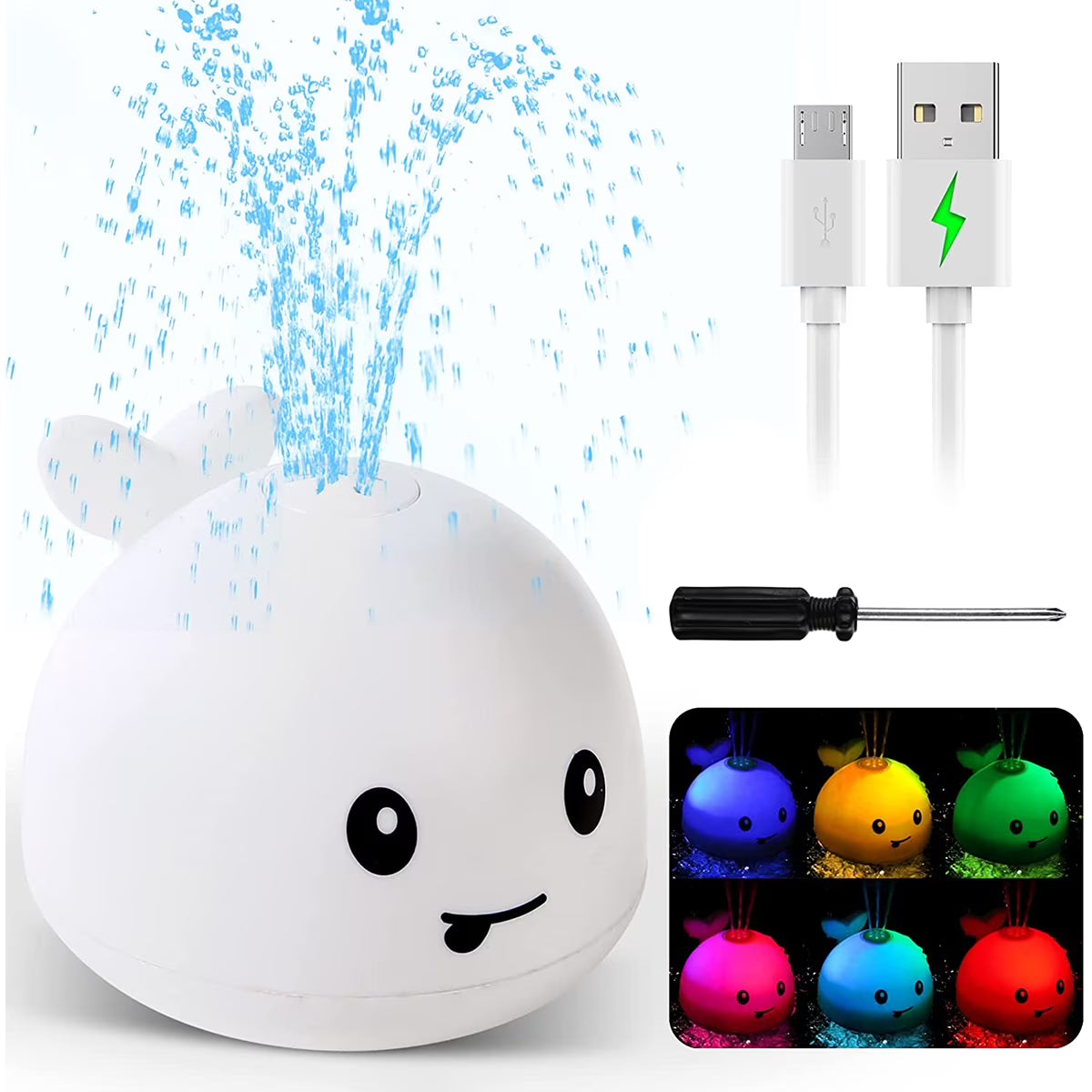 Whale Bath Toy with Light Water Sprinkler Z29782