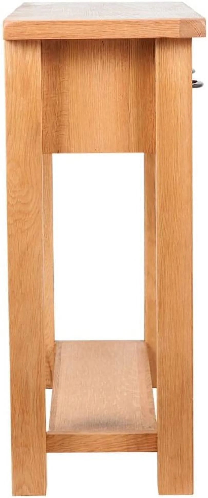 Solid Oak Wood Console Table with Two Drawers F8252
